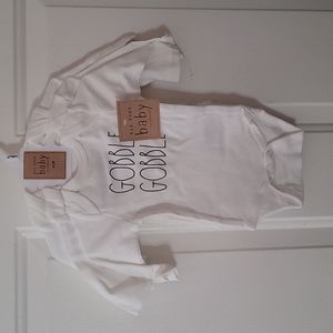 Rae Dunn Gobble Gobble, Thankful, Blessed Bodysuits:3 PACK: NWT: 0-3 MTH